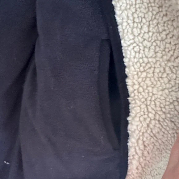 Faherty Navy and Green Plaid Teddy Jacket - Picture 7 of 8